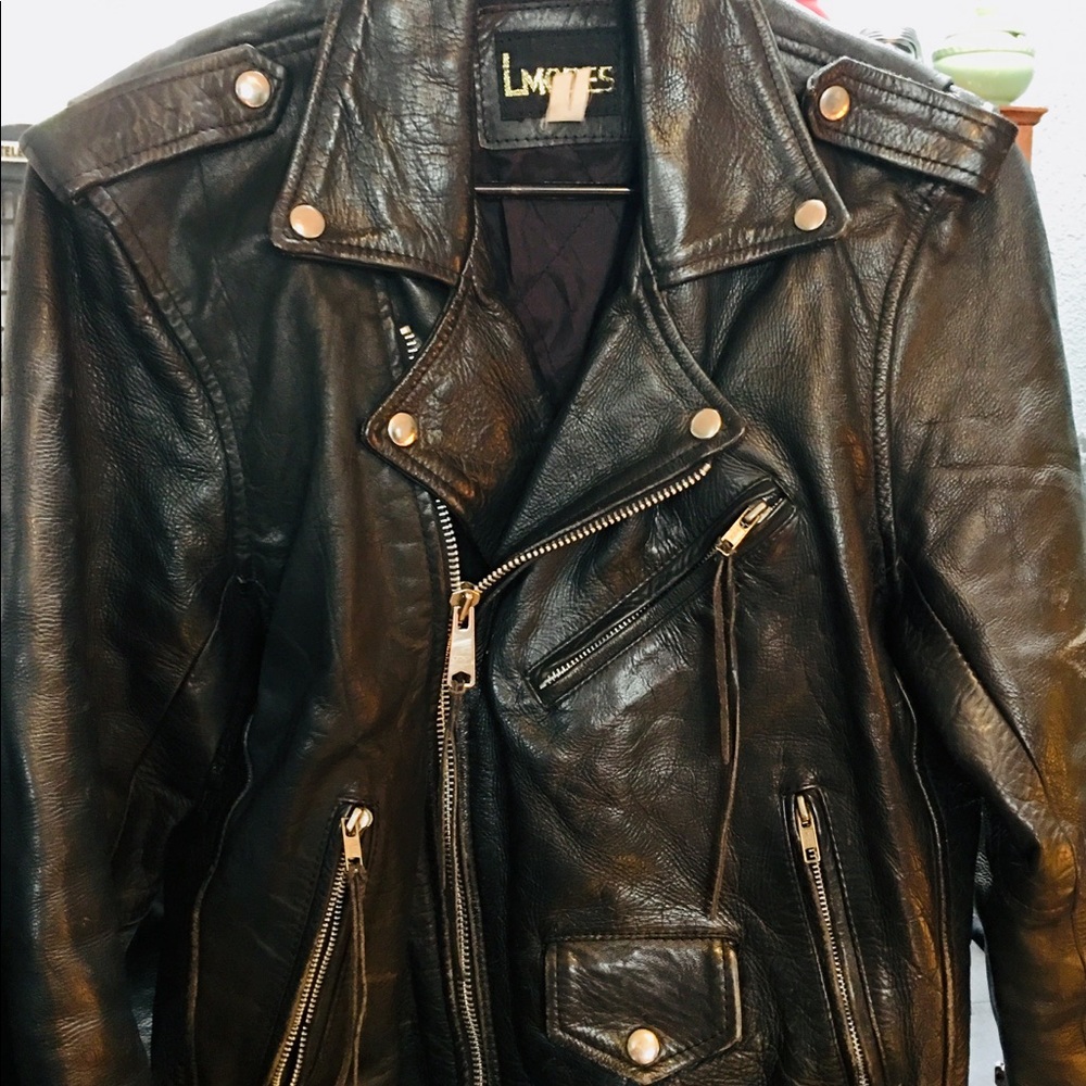 Vintage French Leather motorcycle jacket size36-38